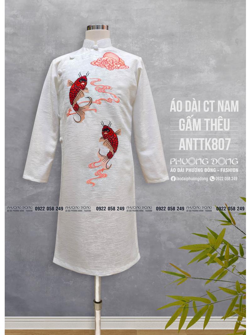 Áo Dài Cách Tân Nam Thêu Cao Cấp ANTTK807